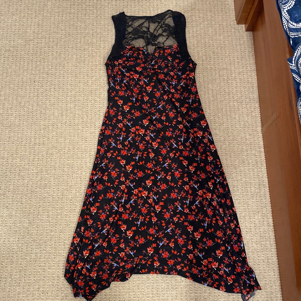 Floral gamine tango or dance dress with lace back